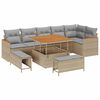 vidaXL Градински Софа Комплект 9 pcs Бежово полиратан