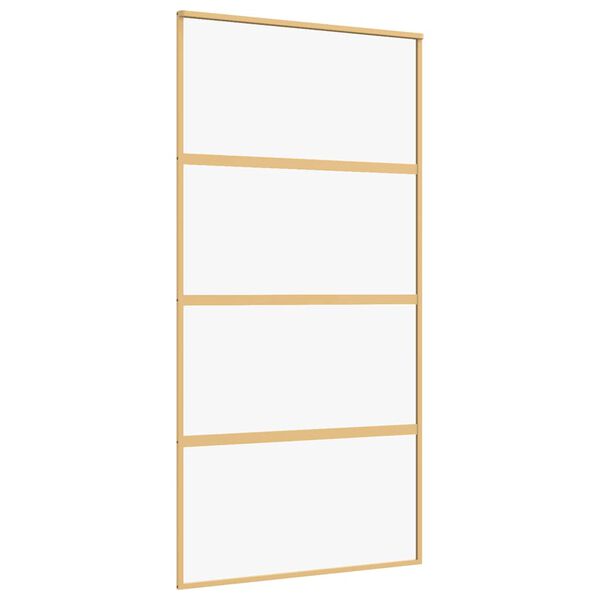 vidaXL Плъзгаща се врата 102,5x205 см прозрачно ESG стъкло и алуминий