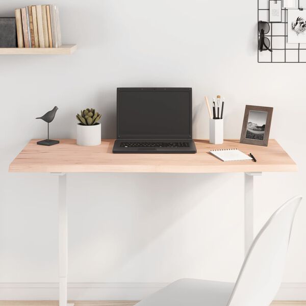 vidaXL Плот за маса, 100x60x2 см, необработен масивен дъб