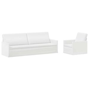 vidaXL Комплект дивани 2 pcs Бяло Текстил