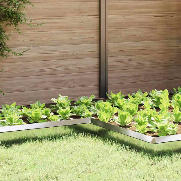 vidaXL Оградка за охлюви 4 pcs Сребрист 10 x 10 x 25 см