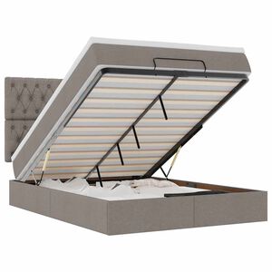 vidaXL Османска легло с матрак, таупе, 140x200 см, плат