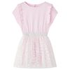 Детска рокля с волани, светлорозова, 140