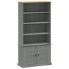 vidaXL Етажерка за книги VIGO сива 85x35x170 см бор масив