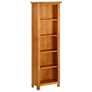 vidaXL Библиотека с 5 рафта, 45x22x140 см, дъбов масив
