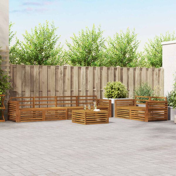 vidaXL Комплект дивани за открито 7 pcs Естествен