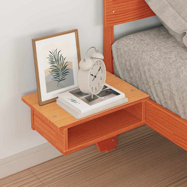 vidaXL Рамка за легло с таблото Кафяво с восъчно покритие 80 x 200 cm