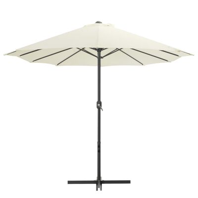 vidaXL Градински чадър с алуминиев прът, 460x270 см, пясъчен