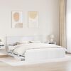 vidaXL Рамка за легло с чекмедже Бяло 200 x 200 cm Инженерна дървесина