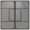 vidaXL Градинска маса със стъклен плот кафява 80x80x75 см полиратан