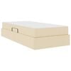 vidaXL Легло с място за съхранение и матрак Крем 90 x 190 cm Полиестер