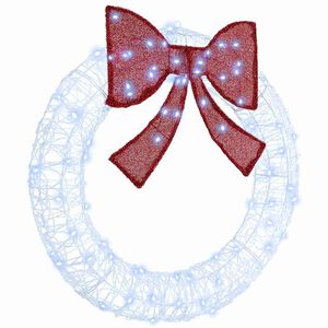 vidaXL Венец с 80 LED светодиода Студено бяло 90 cm Акрил