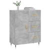 vidaXL Сайдборд, бетонно сив, 69,5x34x90 см, инженерно дърво