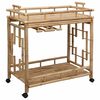 vidaXL Количка за вино с колела Естествен 85 x 50 x 93 см Бамбук