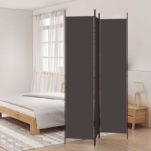 vidaXL Параван за стая, 3 панела, кафяв, 150x220 см, плат
