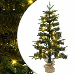 vidaXL Мини Коледно Дърво 45 см 25 LED светодиода Топло бяло PVC и PE