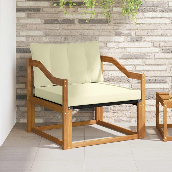 vidaXL Комплект дивани за открито Солидно акациево дърво и текстилена