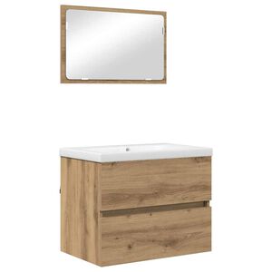 vidaXL Комплект мебели за баня 3 бр. Дъб 61 x 39 x 45 см