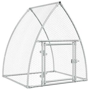 vidaXL Клетка за пилета сребриста 100x105x120 см поцинкована стомана