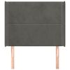 vidaXL Горна табла за легло с уши, тъмносива, 93x16x118/128 см, кадифе