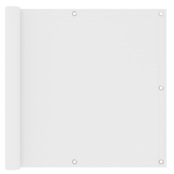 vidaXL Балконски параван, бял, 90x300 см, оксфорд плат