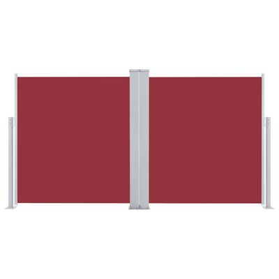 vidaXL Прибираща се странична тента, червена, 117x600 см