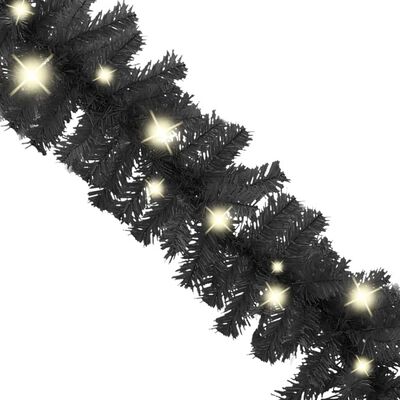 vidaXL Коледен гирлянд с LED лампички, 5 м, черен