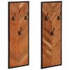 vidaXL Закачалки за палта, 2 бр., 35x1x90 см, масивна акация