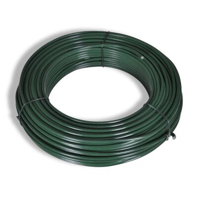vidaXL Оградна мрежа с колове, стомана, 0,8x15 м, зелена