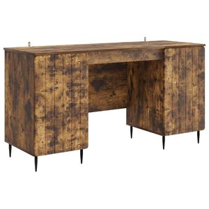 vidaXL Бюро с рафт Опушен дъб 142,5 x 50 x 75 см Инженерна дървесина