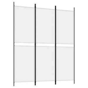 vidaXL Параван за стая, 3 панела, бял, 150x180 см, плат