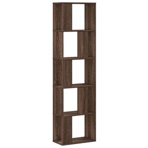 vidaXL Библиотека 5 рафта кафяв дъб 45x23,5x162,5 см инженерно дърво