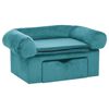 vidaXL Диван за кучета със съхранение Тюркоаз 75 x 50 x 38см Плюш