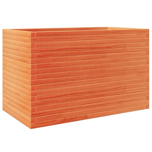 vidaXL Градинска кашпа, восъчнокафяв, 110x60x68,5см борово дърво масив