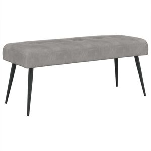 vidaXL Пейка с копчета Светлосиво 110 x 40 x 46 cm Кадифе