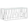 vidaXL Маса за кафе 110x45x45 cм неръждаема стомана и стъкло
