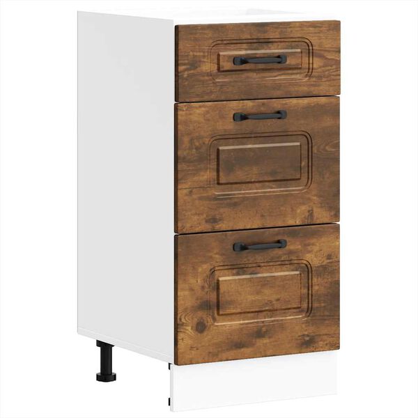 vidaXL Кухненски шкаф, "Kalmar", опушен дъб, инженерно дърво