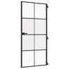 vidaXL Интериорна врата черна 93x201,5 см закалено стъкло и алуминий