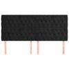 vidaXL Табла за легло, черна, 200x7x118/128 см, кадифе