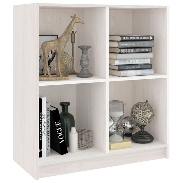 vidaXL Сайдборд, бял, 70x33x76 см, бор масив