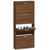 vidaXL Шкаф за обувки, кафяв дъб, 59x17x150 см, инженерно дърво