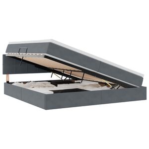 vidaXL Легло с място за съхранение Тъмен сив 200 x 200 cm Кадифе