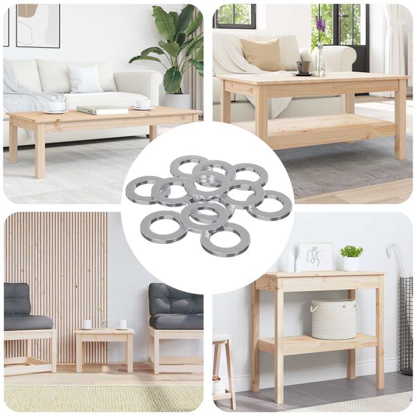 vidaXL Шайби 12 pcs Сребрист 10 x 10 x 1,2 мм Желязо