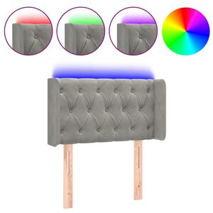 vidaXL LED горна табла за легло, светлосива,83x16x78/88 см, кадифе