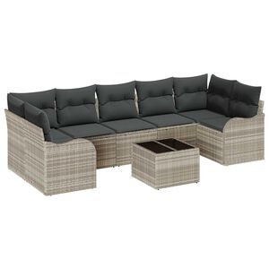vidaXL Градински Софа Комплект 8 pcs Светло сиво и тъмно сиво