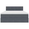 vidaXL Легло с място за съхранение и LED Тъмен сив 140 x 190 cm Кадифе