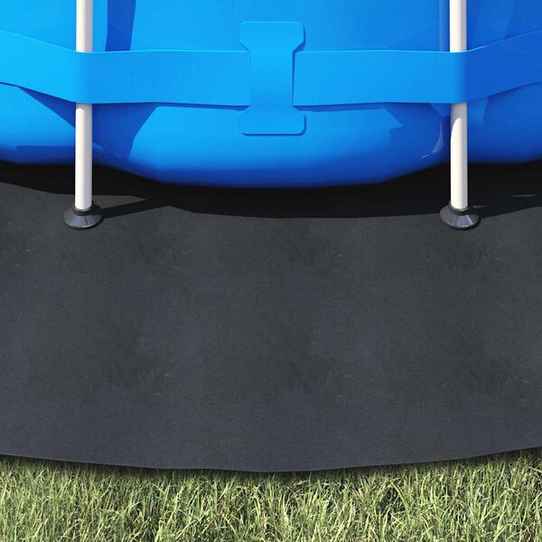 vidaXL Покривало за дъното на басейна Черно &Oslash; 396 см Нетъкан текстил