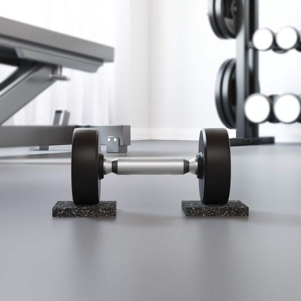 vidaXL Гумена валяк Черно Каучук