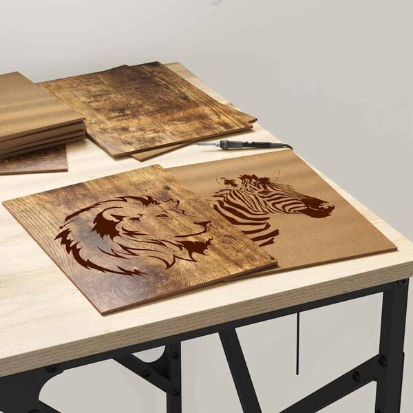 vidaXL Декор панели 12 pcs Опушен дъб 15 x 21 x 0.3 см Инженерно дърво