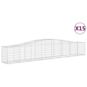 vidaXL Габионни кошници арка 15 бр 400x50x60/80 см поцинковано желязо